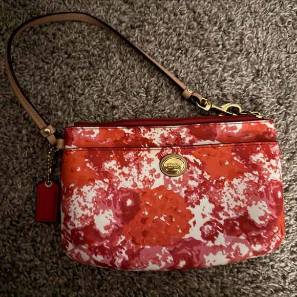 Coach Handbags - Coach Red and White Wristlet